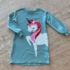 H&M Kids Long Sleeve Unicorn Shirt - Teal and Pink